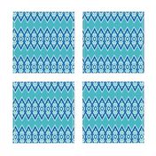 Native American Chevron Ikat Blues