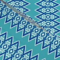 Native American Chevron Ikat Blues