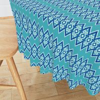 Native American Chevron Ikat Blues