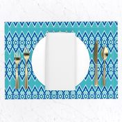 Native American Chevron Ikat Blues