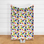 Modern Girls Hexie Hexagon Cheater Quilt Wholecloth Fabric