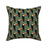 Talulah the toucan in spruce green - small