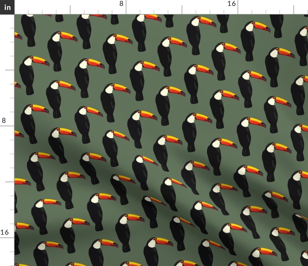 Talulah the toucan in spruce green - small