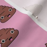 Adorable kawaii poop quirky dog poo emoji print pink girls