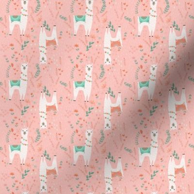 Lovely Llamas on Pink - Small