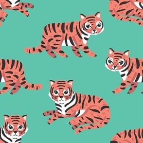 jungle tigers // coral and spearmint