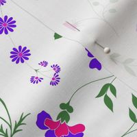 Ditsy floral in pink and purple