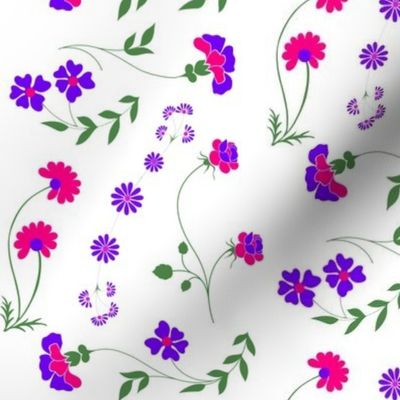 Ditsy floral in pink and purple