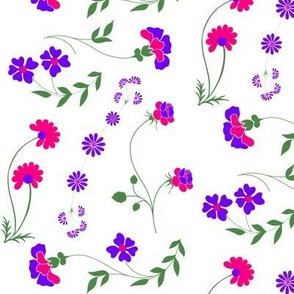 Ditsy floral in pink and purple