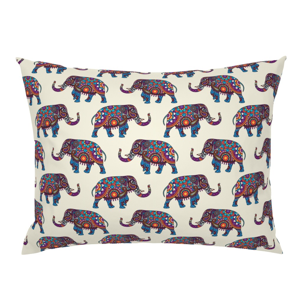 Colorful Boho Marching Elephants