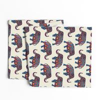 Colorful Boho Marching Elephants