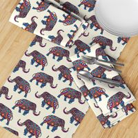 Colorful Boho Marching Elephants