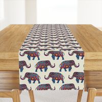 Colorful Boho Marching Elephants