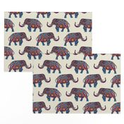 Colorful Boho Marching Elephants