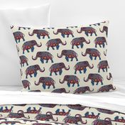 Colorful Boho Marching Elephants