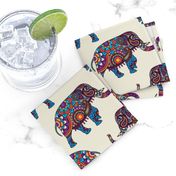 Colorful Boho Marching Elephants