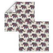 Colorful Boho Marching Elephants