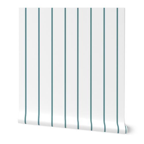 Straight Light Blue Stripes on Pure Whit - Spoonflower