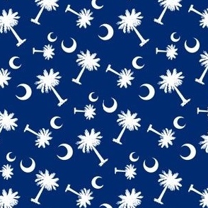 SC Palmetto Moon Cute State Shape Outline INDIGO-SMALL