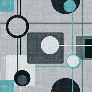 orbs and squares grey aqua