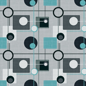 orbs and squares grey aqua50