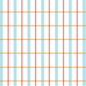 Minimalist blue and red grid lines 