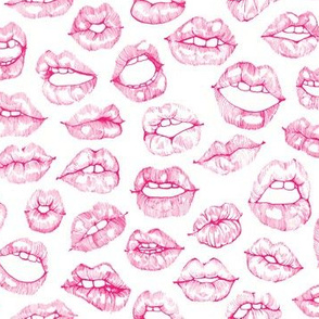 Cute Lips Sketches in Pink