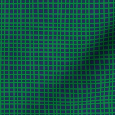 Green crosshatch on navy