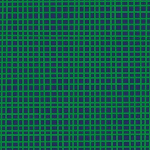 Green crosshatch on navy