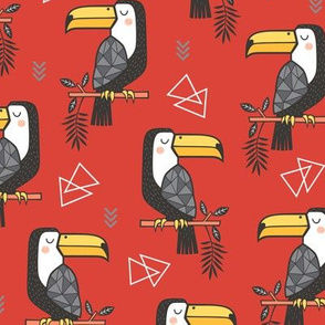 Toucan Bird Tropical Geometric Triangles on Fiesta