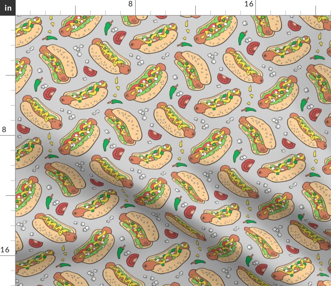 Hot Dogs Fast Food On Light Grey