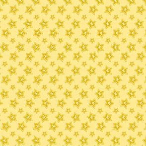 Yellow Scattered Hand Drawn Stars