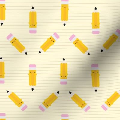 Happy Kawaii Pencils (Yellow)