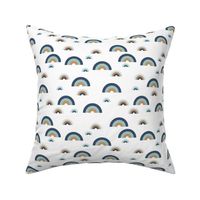 Minimal rainbow sky abstract curves illustration pattern modern Scandinavian trend blue boys