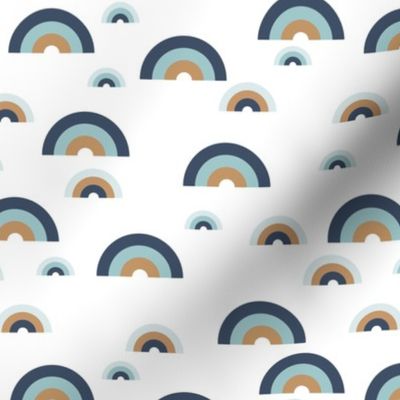 Minimal rainbow sky abstract curves illustration pattern modern Scandinavian trend blue boys