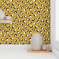 Trendy leopard print animals fur modern Scandinavian style raw brush  abstract ochre yellow fall SMALL