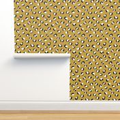 Trendy leopard print animals fur modern Scandinavian style raw brush  abstract ochre yellow fall SMALL
