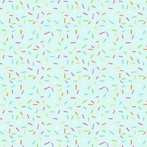 Rainbow Sprinkles on light mint - tiny scale