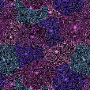 Abstract blooms--pink and purple