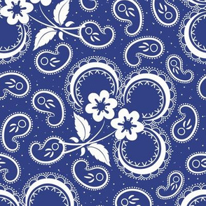 Heartland Rose Paisley: Cobalt Blue & Soft White