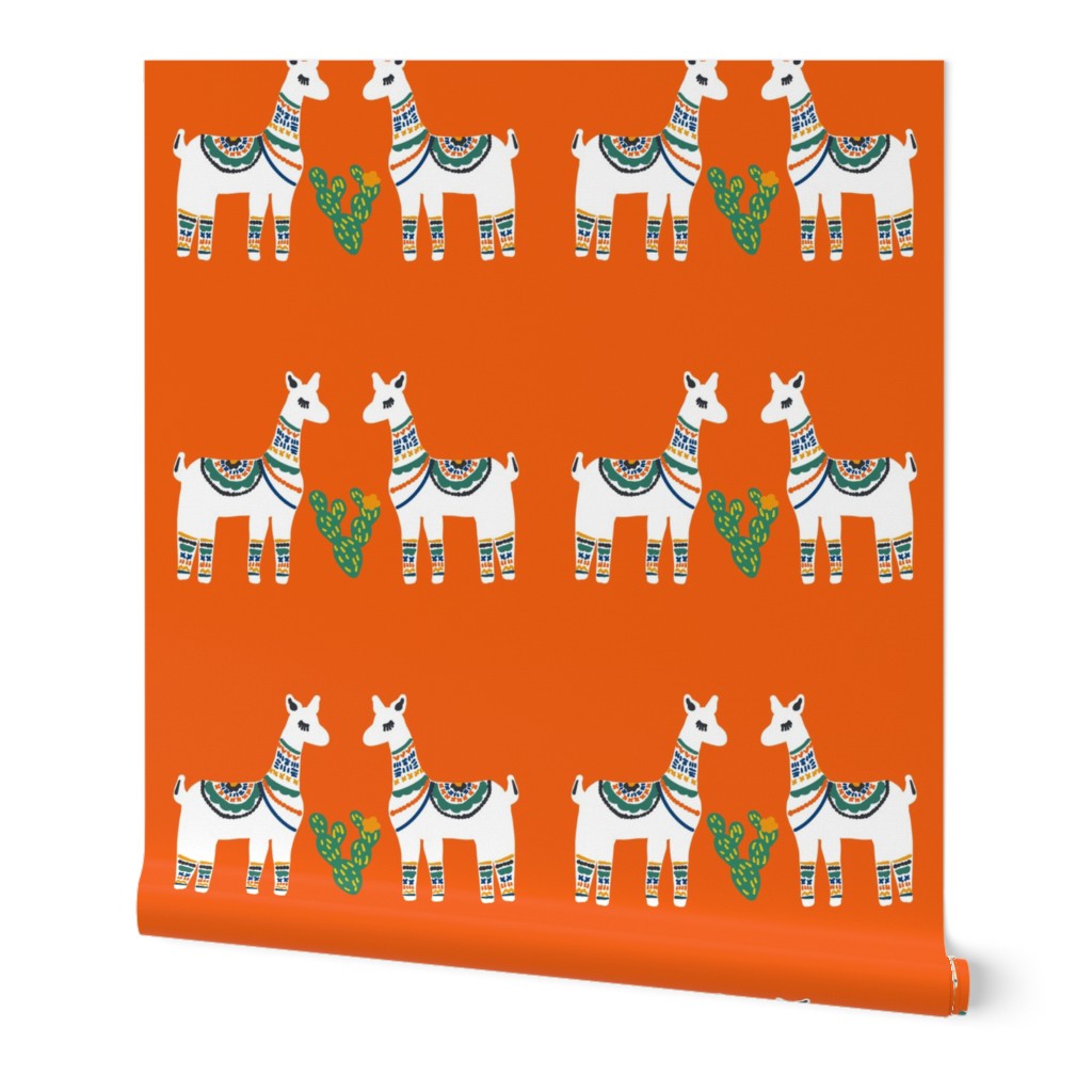 Lovely Llamas in Orange