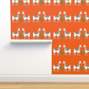 Lovely Llamas in Orange