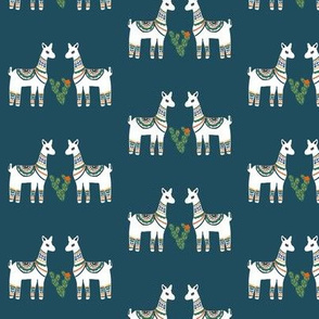 Lovely Llamas in Teal