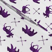moose, bear, and arrows  || watercolor purples C19BS