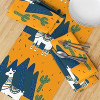 Fat Quarter Llama Land in Yellow