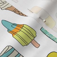 icecream fabric // - al19, food fabric, ice creams fabric, british ice cream fabric, 99 fabric, flake fabric, ice cream cones - white green