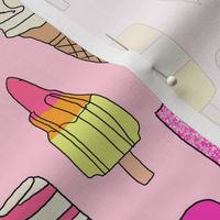 icecream fabric // - al19, food fabric, ice creams fabric, british ice cream fabric, 99 fabric, flake fabric, ice cream cones - pink