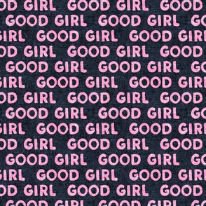 Good girl - dog - typography - pink and blue - LAD19