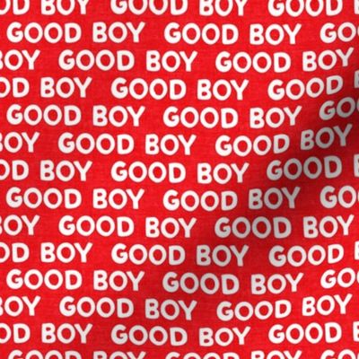 Good boy - dog - typography - red - LAD19