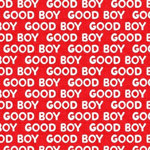 Good boy - dog - typography - red - LAD19